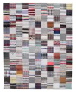 Chaput Patchwork Multi Renk Pamuk Üzerine Yün El Dokuma Kilim-278x348