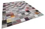 Chaput Patchwork Multi Renk Pamuk Üzerine Yün El Dokuma Kilim-278x348 - Görsel 2
