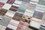 Chaput Patchwork Multi Renk Pamuk Üzerine Yün El Dokuma Kilim-278x348 - Görsel 6