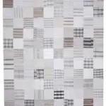 İnce Bez Patchwork Beyaz Pamuk Üzerine Yün El Dokuma Kilim-302x400