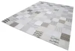 İnce Bez Patchwork Beyaz Pamuk Üzerine Yün El Dokuma Kilim-302x400 - Görsel 3
