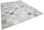 İnce Bez Patchwork Bej Pamuk Üzerine Yün El Dokuma Kilim-303x398 - Görsel 2