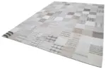 İnce Bez Patchwork Bej Pamuk Üzerine Yün El Dokuma Kilim-303x398 - Görsel 3