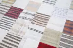 İnce Bez Patchwork Beyaz Pamuk Üzerine Yün El Dokuma Kilim-302x398 - Görsel 6