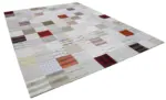 İnce Bez Patchwork Multi Pamuk Üzerine Yün El Dokuma Kilim-303x400 - Görsel 2