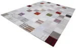 İnce Bez Patchwork Multi Pamuk Üzerine Yün El Dokuma Kilim-303x400 - Görsel 3