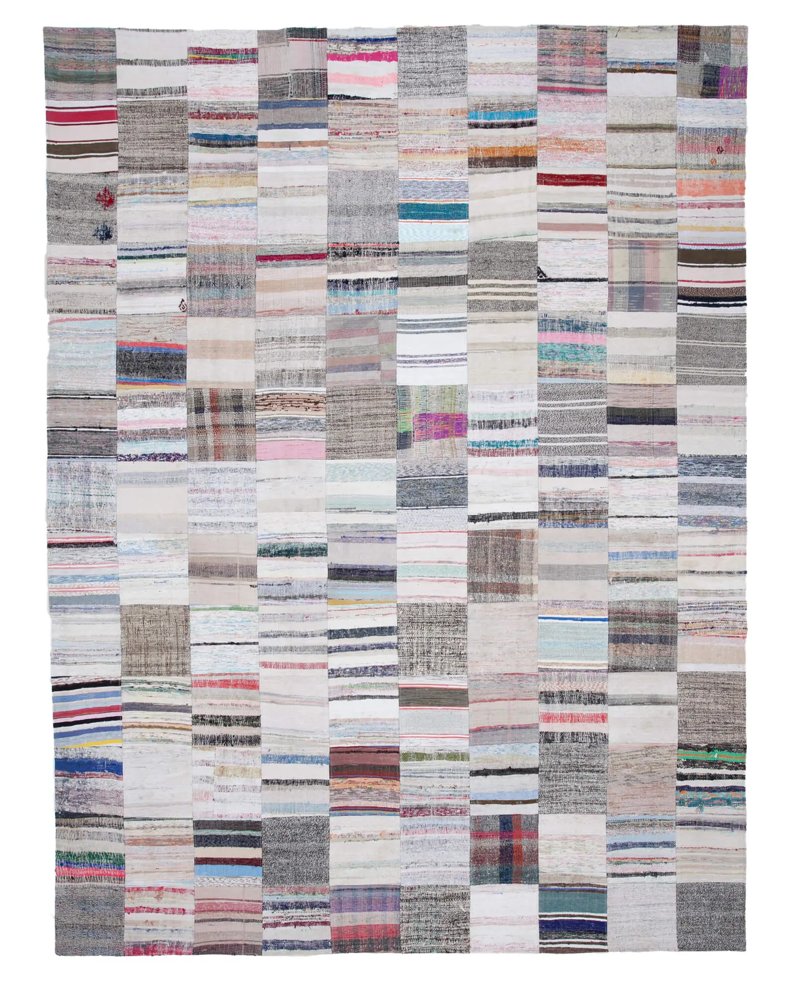 Rc_30584_1_Multicolor_Oriental_Kilim_Patchwork_Rugs Chaput Patchwork Multi Renk Pamuk Üzerine Yün El Dokuma Kilim-302x402 - Görsel 1