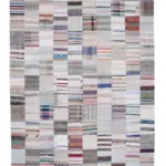 Chaput Patchwork Multi Renk Pamuk Üzerine Yün El Dokuma Kilim-304x400