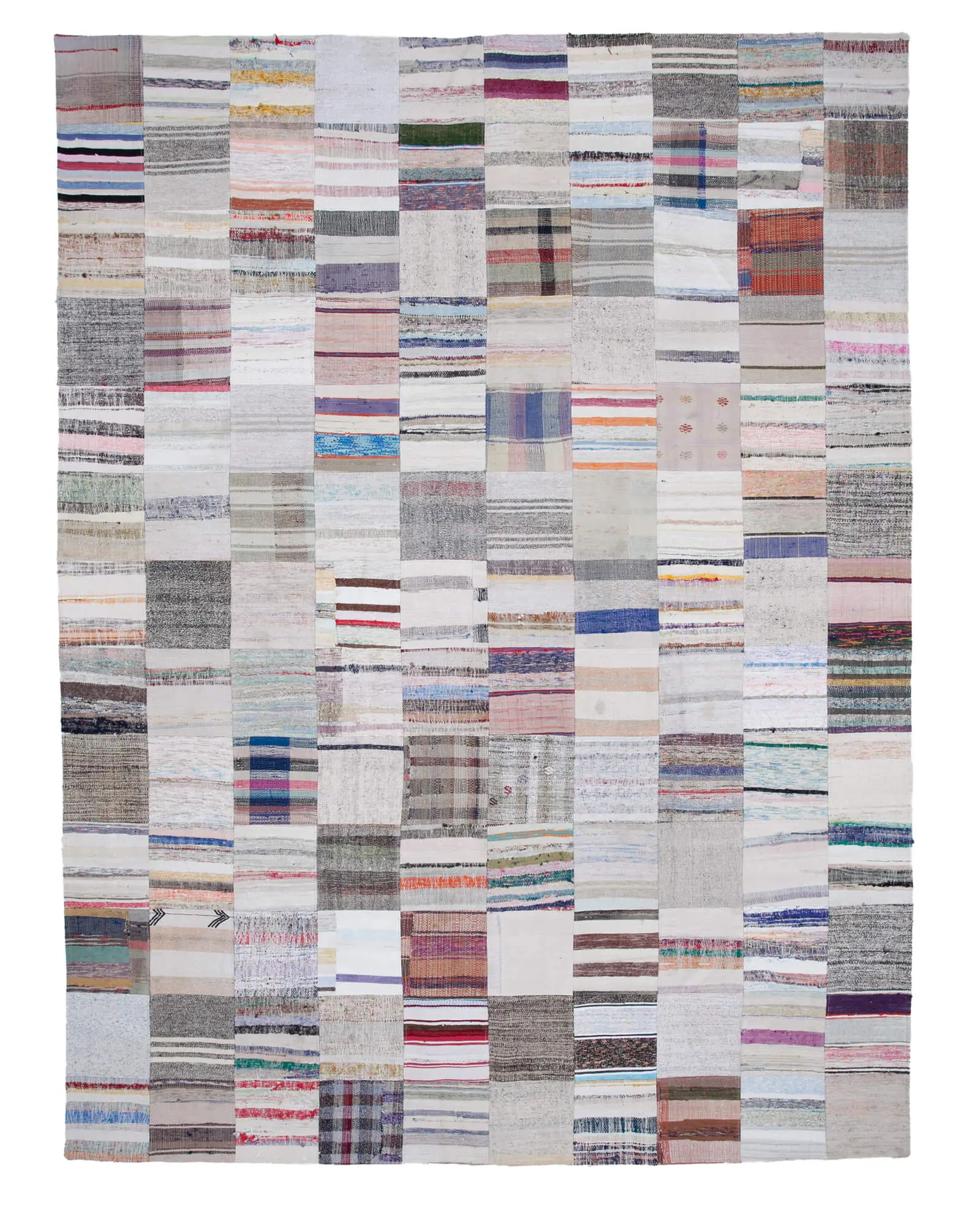 Rc_30587_1_Multicolor_Oriental_Kilim_Patchwork_Rugs Chaput Patchwork Multi Renk Pamuk Üzerine Yün El Dokuma Kilim-304x400 - Görsel 1