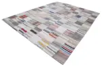 Chaput Patchwork Multi Renk Pamuk Üzerine Yün El Dokuma Kilim-304x400 - Görsel 3
