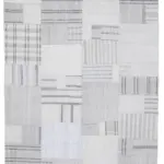 İnce Bez Patchwork Bej Pamuk Üzerine Yün El Dokuma Kilim-206x304