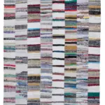 Chaput Patchwork Multi Renk Pamuk Üzerine Yün El Dokuma Kilim-208x302