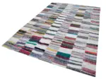 Chaput Patchwork Multi Renk Pamuk Üzerine Yün El Dokuma Kilim-208x302 - Görsel 3