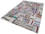 Chaput Patchwork Multi Renk Pamuk Üzerine Yün El Dokuma Kilim-207x298 - Görsel 3