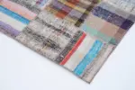 Chaput Patchwork Multi Renk Pamuk Üzerine Yün El Dokuma Kilim-205x297 - Görsel 4