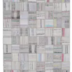 Chaput Patchwork Bej Renk Pamuk Üzerine Yün El Dokuma Kilim-197x296