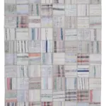 Chaput Patchwork Bej Renk Pamuk Üzerine Yün El Dokuma Kilim-195x295