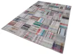 Chaput Patchwork Multi Renk Pamuk Üzerine Yün El Dokuma Kilim-207x297 - Görsel 3