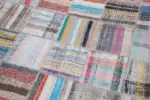 Chaput Patchwork Multi Renk Pamuk Üzerine Yün El Dokuma Kilim-207x297 - Görsel 6