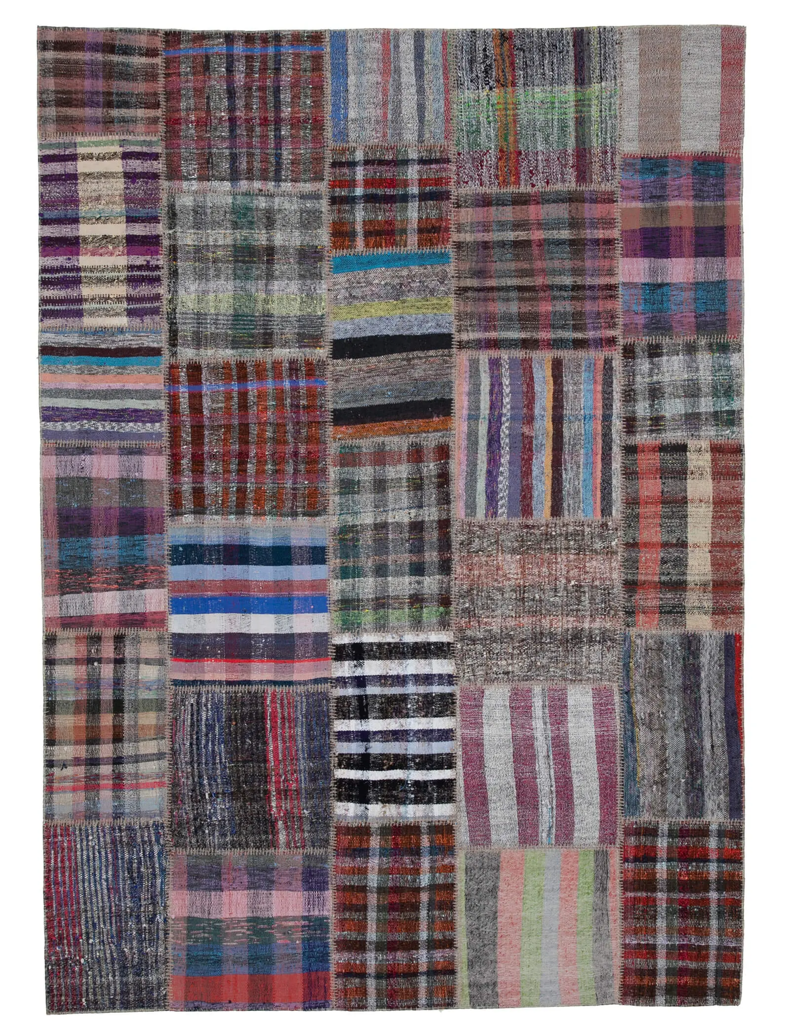 Rc_30606_1_Multicolor_Oriental_Kilim_Patchwork_Rugs Chaput Patchwork Multi Renk Pamuk Üzerine Yün El Dokuma Kilim-225x310 - Görsel 1