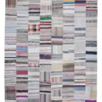 Chaput Patchwork Multi Renk Pamuk Üzerine Yün El Dokuma Kilim-227x352