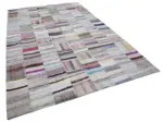 Chaput Patchwork Multi Renk Pamuk Üzerine Yün El Dokuma Kilim-227x352 - Görsel 2