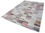 Chaput Patchwork Multi Renk Pamuk Üzerine Yün El Dokuma Kilim-227x352 - Görsel 3