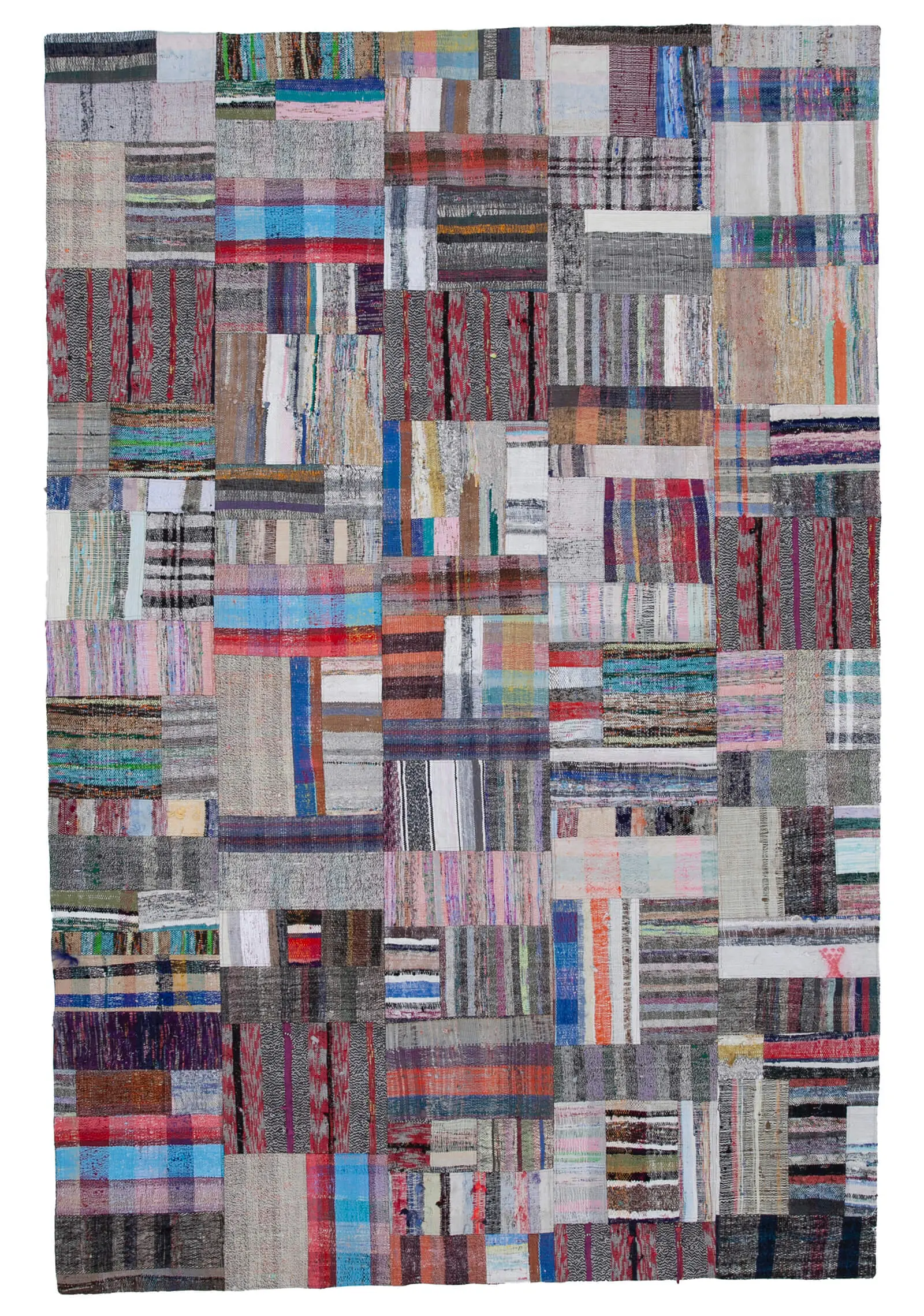 Rc_30612_1_Multicolor_Oriental_Kilim_Patchwork_Rugs Chaput Patchwork Multi Renk Pamuk Üzerine Yün El Dokuma Kilim-222x338 - Görsel 1