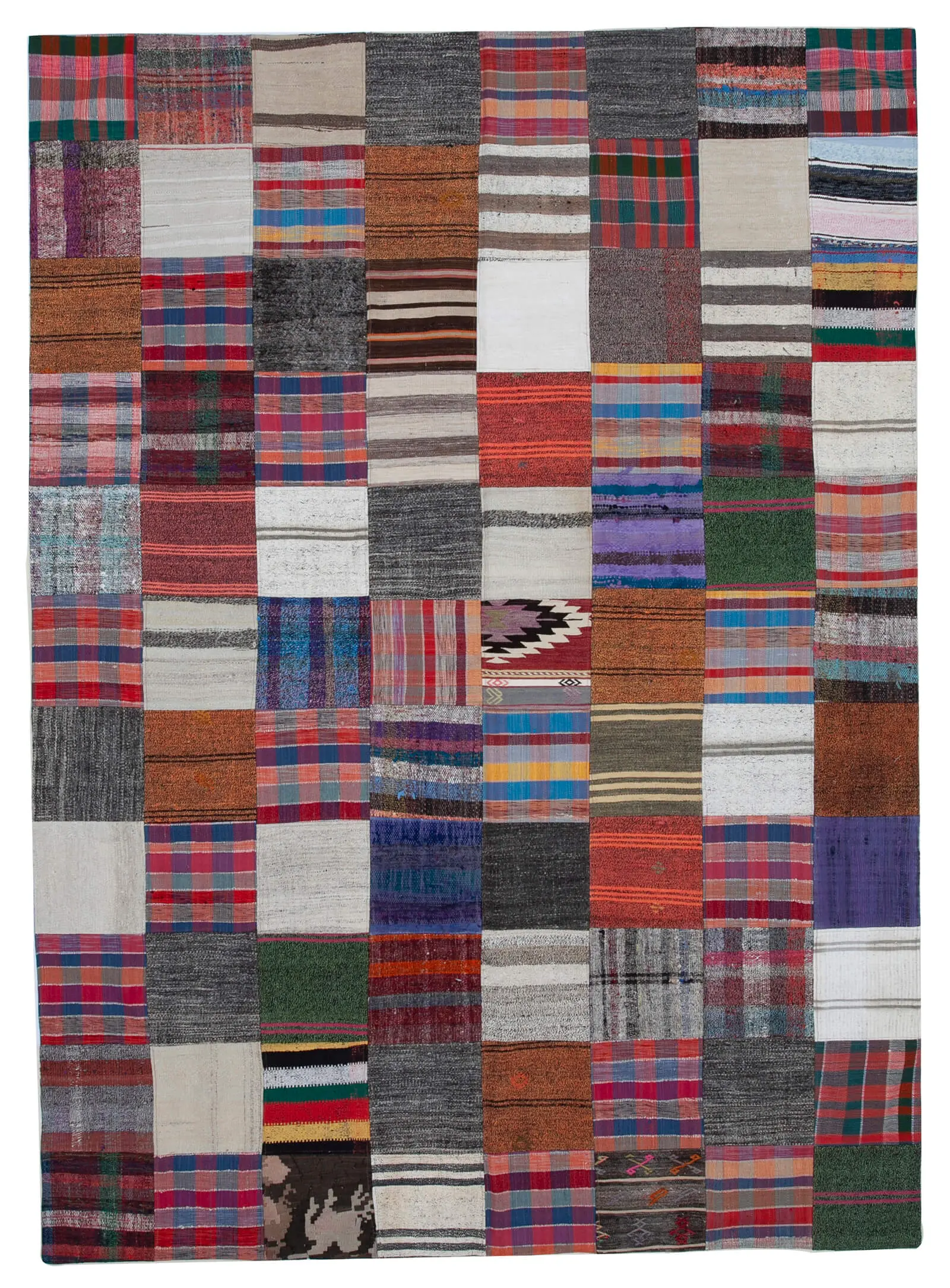Rc_30613_1_Multicolor_Oriental_Kilim_Patchwork_Rugs Chaput Patchwork Multi Renk Pamuk Üzerine Yün El Dokuma Kilim-238x327 - Görsel 1