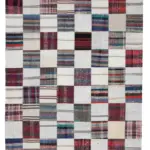 Chaput Patchwork Multi Renk Pamuk Üzerine Yün El Dokuma Kilim-233x330