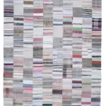 Chaput Patchwork Multi Renk Pamuk Üzerine Yün El Dokuma Kilim-302x402
