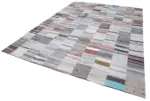 Chaput Patchwork Multi Renk Pamuk Üzerine Yün El Dokuma Kilim-302x402 - Görsel 3