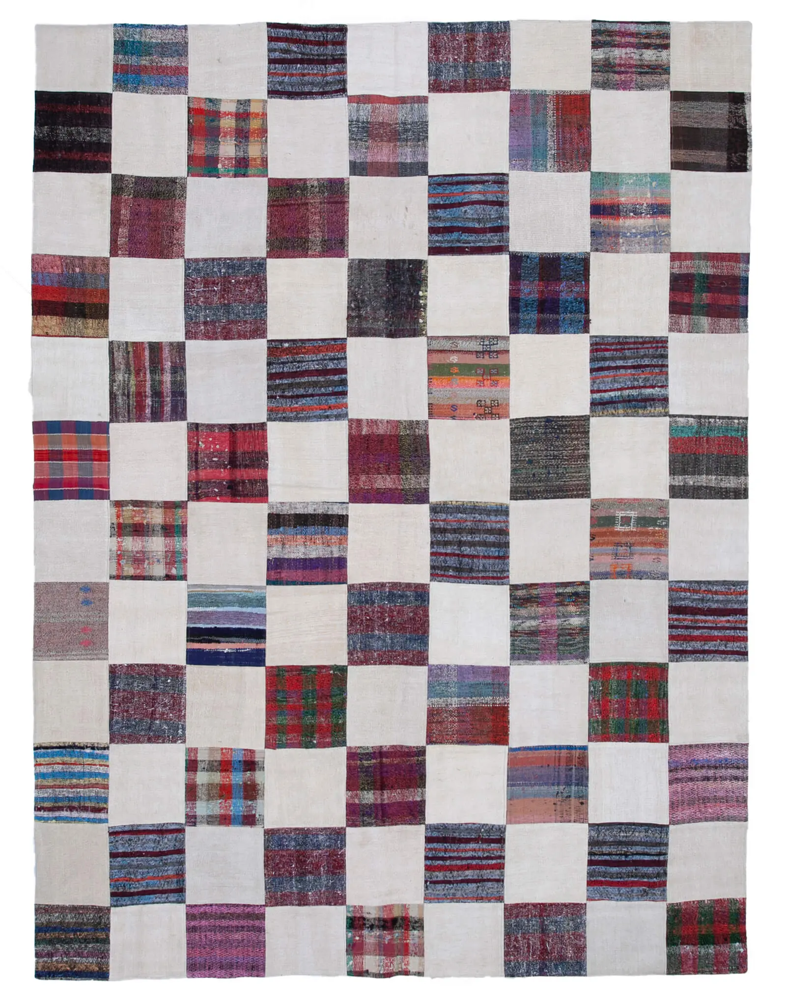 Rc_30619_1_Multicolor_Oriental_Kilim_Patchwork_Rugs Chaput Patchwork Multi Renk Pamuk Üzerine Yün El Dokuma Kilim-263x355 - Görsel 1
