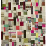 Chaput Patchwork Multi Renk Pamuk Üzerine Yün El Dokuma Kilim-275x362