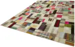 Chaput Patchwork Multi Renk Pamuk Üzerine Yün El Dokuma Kilim-275x362 - Görsel 3