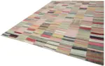 Chaput Patchwork Multi Renk Pamuk Üzerine Yün El Dokuma Kilim-271x352 - Görsel 3