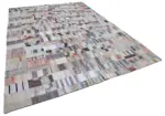 Chaput Patchwork Multi Renk Pamuk Üzerine Yün El Dokuma Kilim-281x396 - Görsel 2