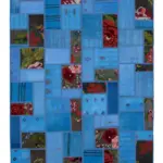 Chaput Patchwork Mavi Renk Pamuk Üzerine Yün El Dokuma Kilim-168x234