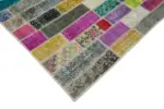 Patchwork Multi Pamuk Üzerine Yün El Dokuma Kilim-174x245 - Görsel 4