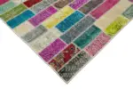 Patchwork Multi Pamuk Üzerine Yün El Dokuma Kilim-178x230 - Görsel 4