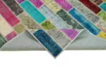 Patchwork Multi Pamuk Üzerine Yün El Dokuma Kilim-178x230 - Görsel 6