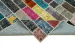 Patchwork Multi Pamuk Üzerine Yün El Dokuma Kilim-184x238 - Görsel 6