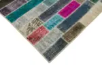 Patchwork Multi Pamuk Üzerine Yün El Dokuma Kilim-187x250 - Görsel 4