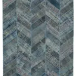 Patchwork Mavi Pamuk Üzerine Yün El Dokuma Kilim-279x371