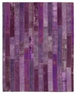 Patchwork Mor Pamuk Üzerine Yün El Dokuma Kilim-247x308