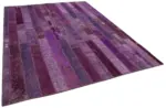 Patchwork Mor Pamuk Üzerine Yün El Dokuma Kilim-247x308 - Görsel 2