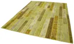 Patchwork Sarı Pamuk Üzerine Yün El Dokuma Kilim-248x305 - Görsel 3