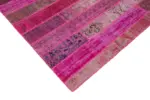 Patchwork Pembe Pamuk Üzerine Yün El Dokuma Kilim-252x308 - Görsel 4