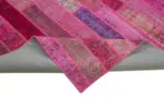 Patchwork Pembe Pamuk Üzerine Yün El Dokuma Kilim-252x308 - Görsel 6
