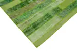 Patchwork Yeşil Pamuk Üzerine Yün El Dokuma Kilim-247x308 - Görsel 4
